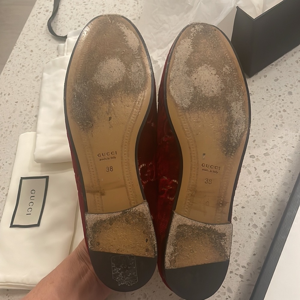 Gucci GG velvet loafers size 38 with box and shoe bags - Picture 5 of 11